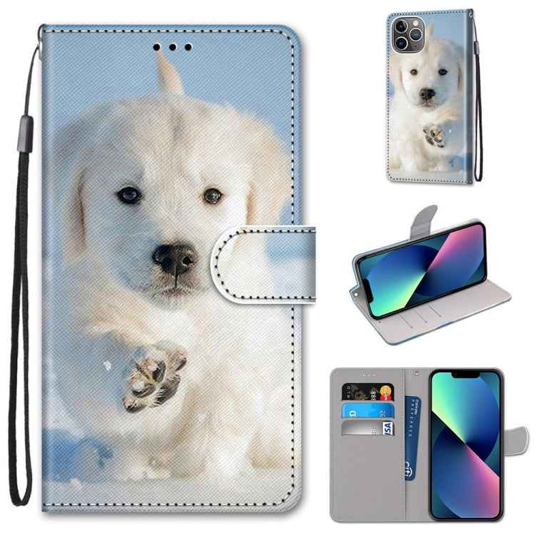 Coloured Drawing Cross Texture Horizontal Flip PU Leather Case with Holder & Card Slots & Wallet & Lanyard, For iPhone 13 mini, For iPhone 13