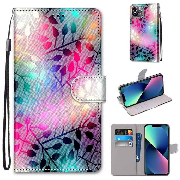 Coloured Drawing Cross Texture Horizontal Flip PU Leather Case with Holder & Card Slots & Wallet & Lanyard, For iPhone 13 mini, For iPhone 13
