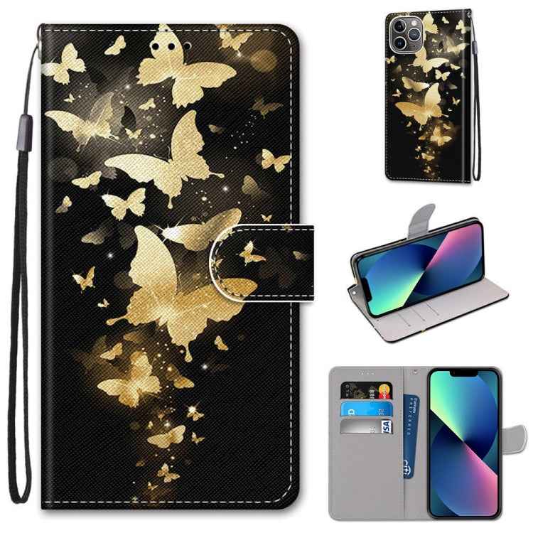 Coloured Drawing Cross Texture Horizontal Flip PU Leather Case with Holder & Card Slots & Wallet & Lanyard, For iPhone 13 mini, For iPhone 13