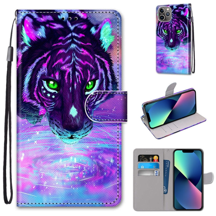 Coloured Drawing Cross Texture Horizontal Flip PU Leather Case with Holder & Card Slots & Wallet & Lanyard, For iPhone 13 mini, For iPhone 13