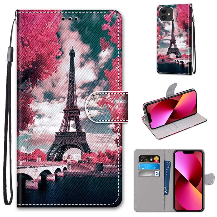 Coloured Drawing Cross Texture Horizontal Flip PU Leather Case with Holder & Card Slots & Wallet & Lanyard, For iPhone 13 mini, For iPhone 13