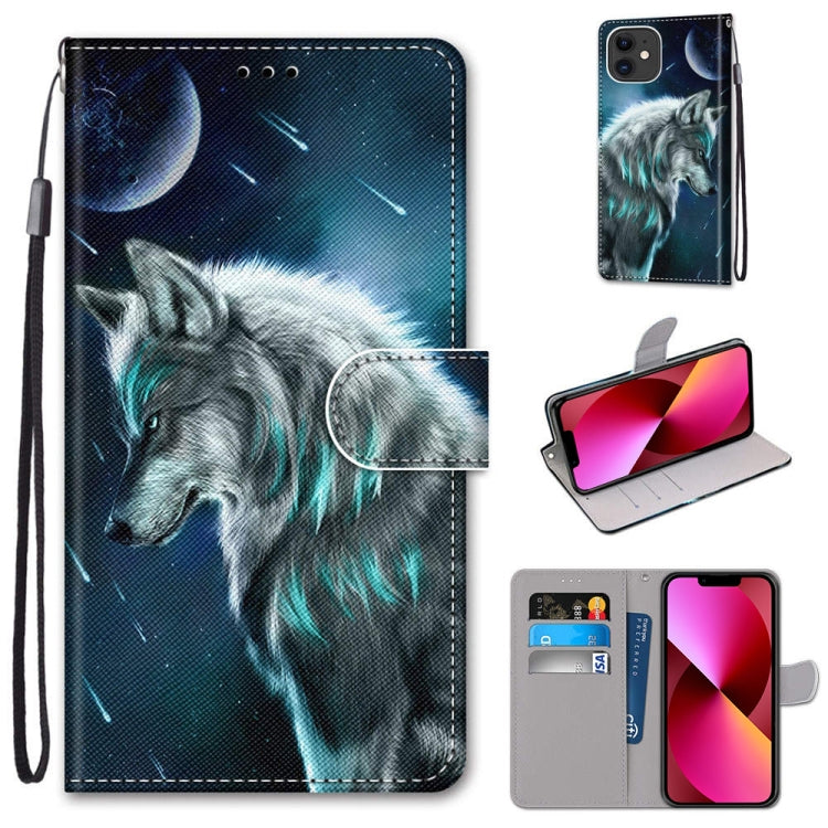 Coloured Drawing Cross Texture Horizontal Flip PU Leather Case with Holder & Card Slots & Wallet & Lanyard, For iPhone 13 mini, For iPhone 13
