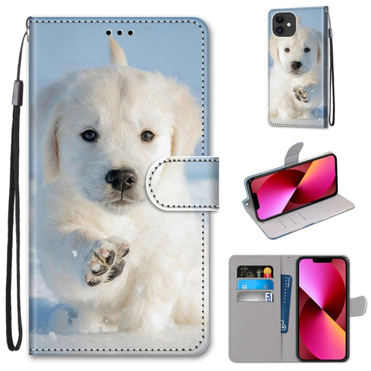 Coloured Drawing Cross Texture Horizontal Flip PU Leather Case with Holder & Card Slots & Wallet & Lanyard, For iPhone 13 mini, For iPhone 13