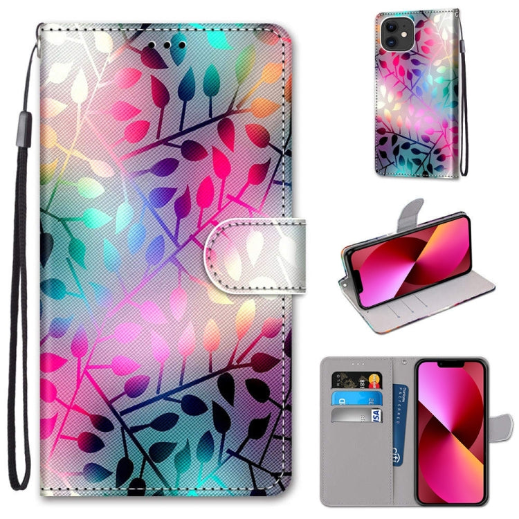 Coloured Drawing Cross Texture Horizontal Flip PU Leather Case with Holder & Card Slots & Wallet & Lanyard, For iPhone 13 mini, For iPhone 13