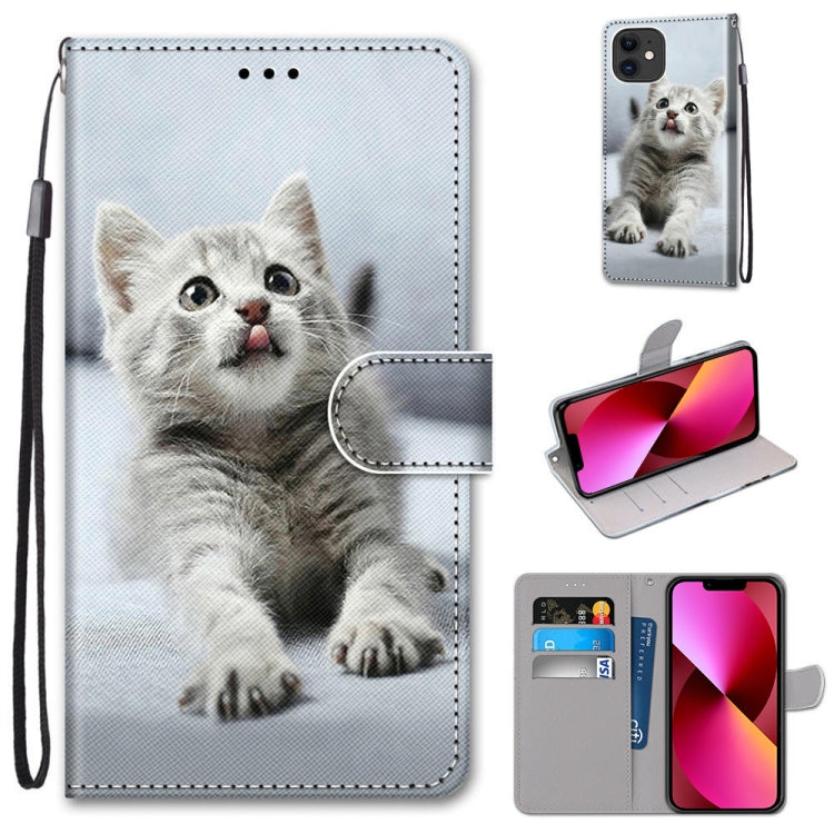 Coloured Drawing Cross Texture Horizontal Flip PU Leather Case with Holder & Card Slots & Wallet & Lanyard, For iPhone 13 mini, For iPhone 13