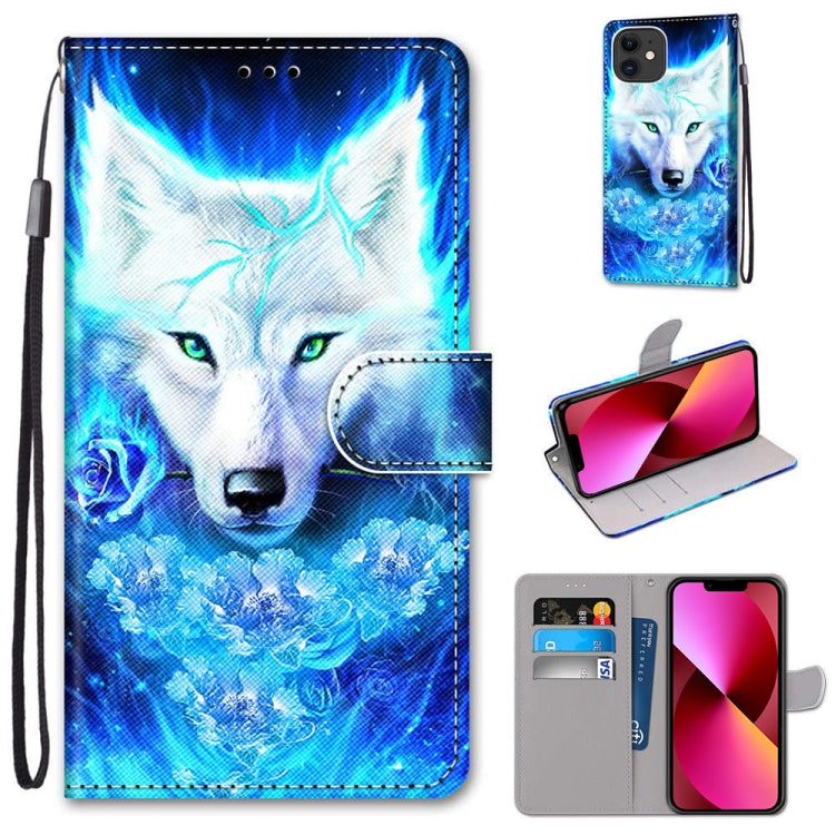 Coloured Drawing Cross Texture Horizontal Flip PU Leather Case with Holder & Card Slots & Wallet & Lanyard, For iPhone 13 mini, For iPhone 13