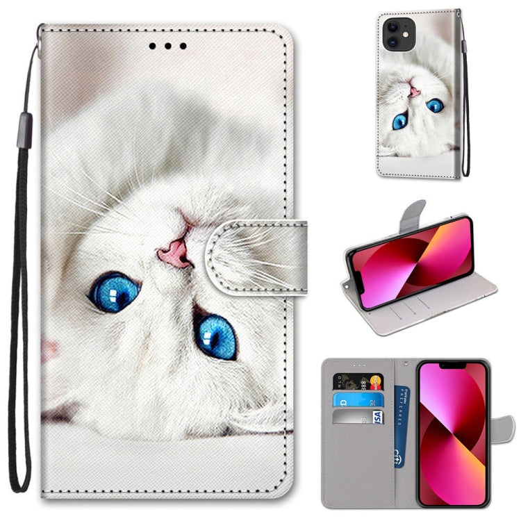 Coloured Drawing Cross Texture Horizontal Flip PU Leather Case with Holder & Card Slots & Wallet & Lanyard, For iPhone 13 mini, For iPhone 13