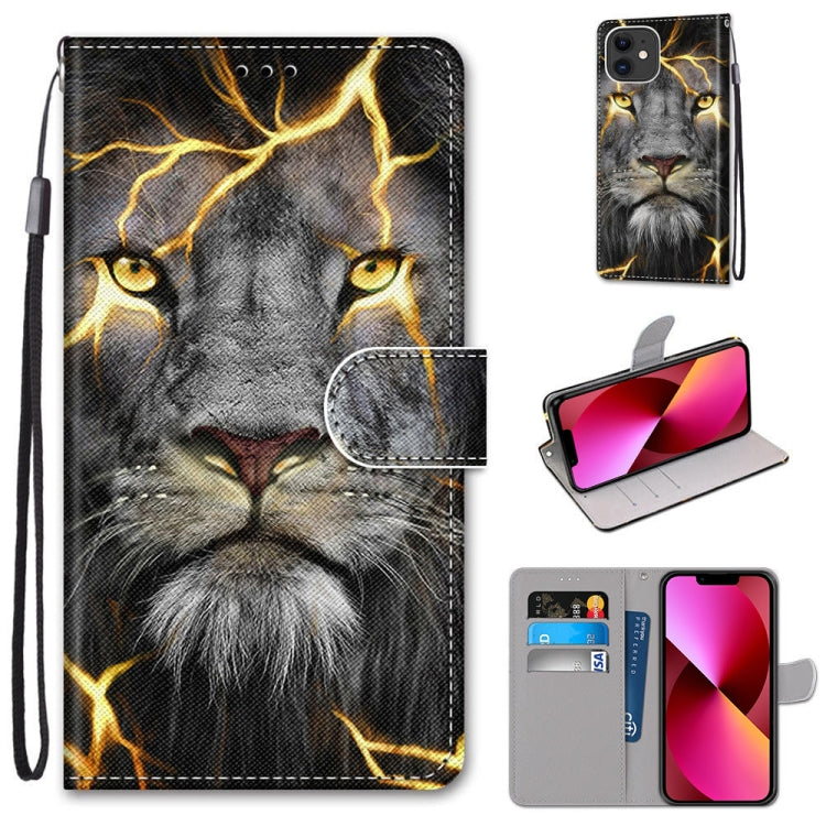 Coloured Drawing Cross Texture Horizontal Flip PU Leather Case with Holder & Card Slots & Wallet & Lanyard, For iPhone 13 mini, For iPhone 13