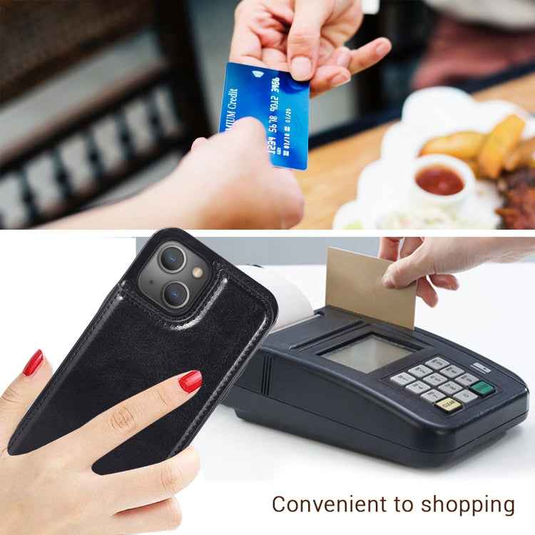 Double Buckle Shockproof PU Protective Case with Card Slots & Holder, For iPhone 13, For iPhone 13 Mini, For iPhone 13 Pro, For iPhone 13 Pro Max