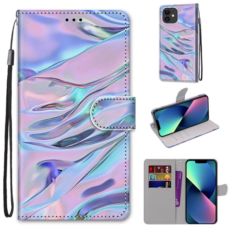 Coloured Drawing Cross Texture Horizontal Flip PU Leather Case with Holder & Card Slots & Wallet & Lanyard, For iPhone 13 mini, For iPhone 13