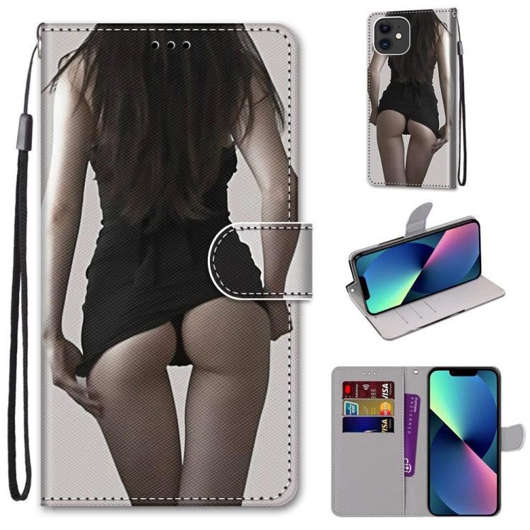 Coloured Drawing Cross Texture Horizontal Flip PU Leather Case with Holder & Card Slots & Wallet & Lanyard, For iPhone 13 mini, For iPhone 13