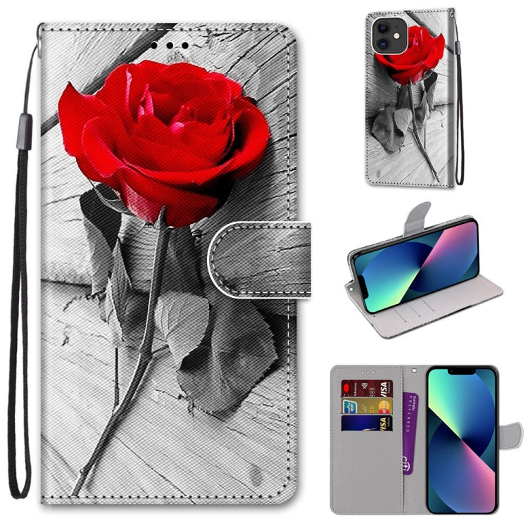 Coloured Drawing Cross Texture Horizontal Flip PU Leather Case with Holder & Card Slots & Wallet & Lanyard, For iPhone 13 mini, For iPhone 13