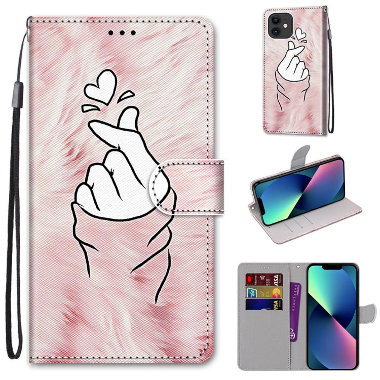 Coloured Drawing Cross Texture Horizontal Flip PU Leather Case with Holder & Card Slots & Wallet & Lanyard, For iPhone 13 mini, For iPhone 13