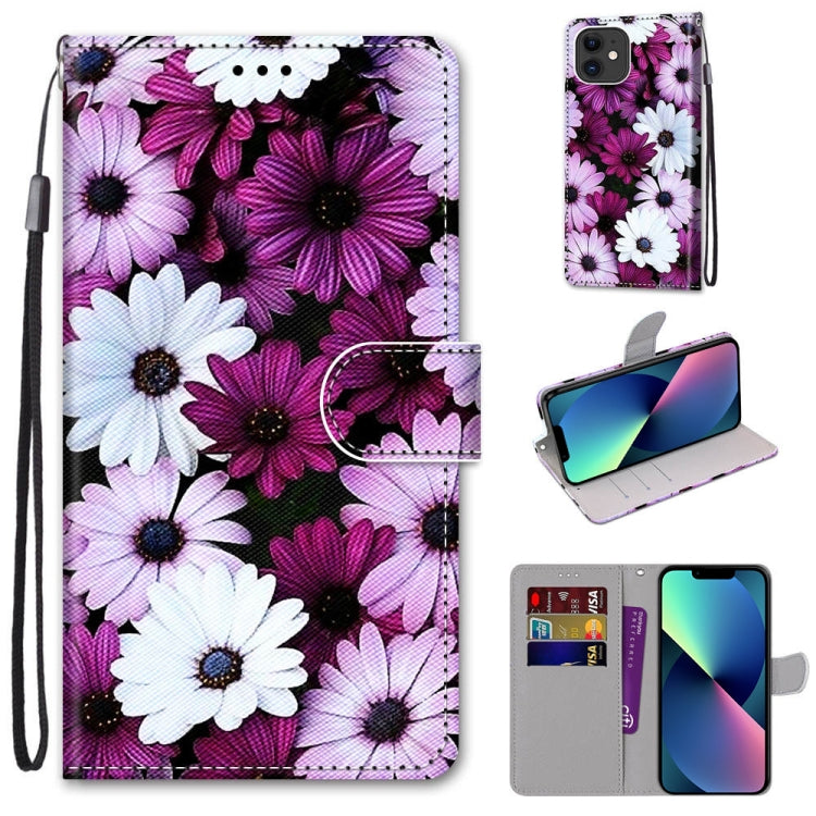 Coloured Drawing Cross Texture Horizontal Flip PU Leather Case with Holder & Card Slots & Wallet & Lanyard, For iPhone 13 mini, For iPhone 13