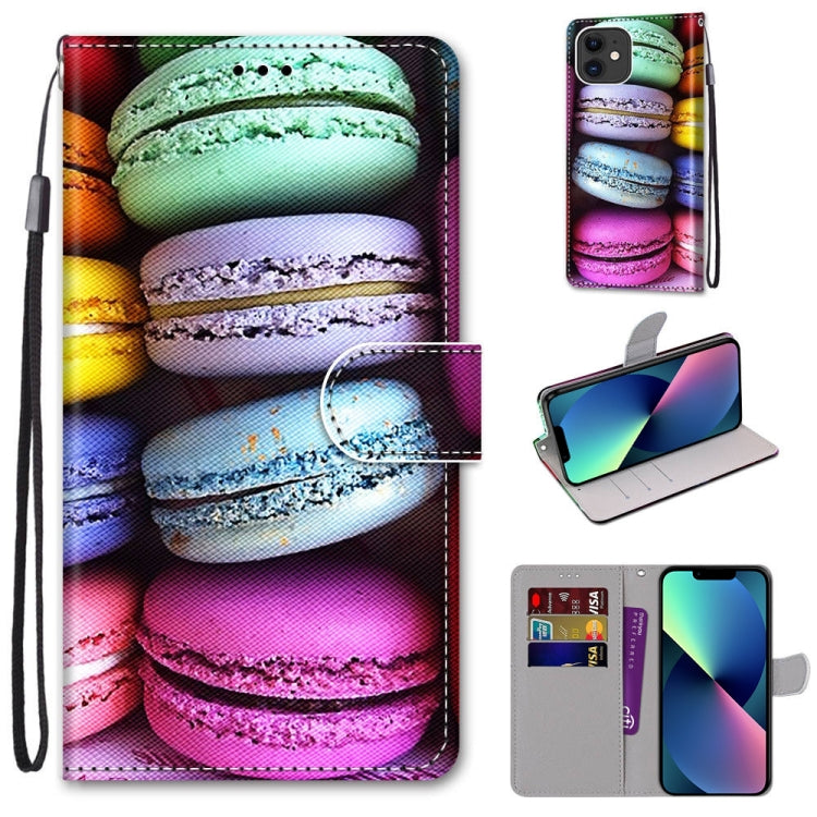 Coloured Drawing Cross Texture Horizontal Flip PU Leather Case with Holder & Card Slots & Wallet & Lanyard, For iPhone 13 mini, For iPhone 13