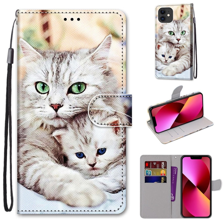 Coloured Drawing Cross Texture Horizontal Flip PU Leather Case with Holder & Card Slots & Wallet & Lanyard, For iPhone 13 mini, For iPhone 13