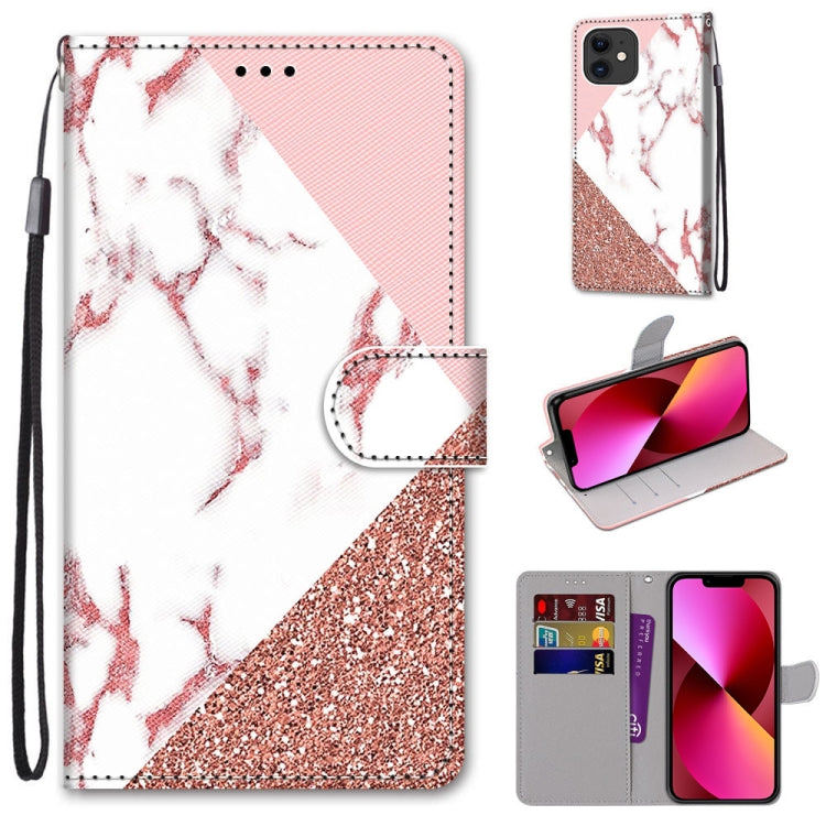Coloured Drawing Cross Texture Horizontal Flip PU Leather Case with Holder & Card Slots & Wallet & Lanyard, For iPhone 13 mini, For iPhone 13