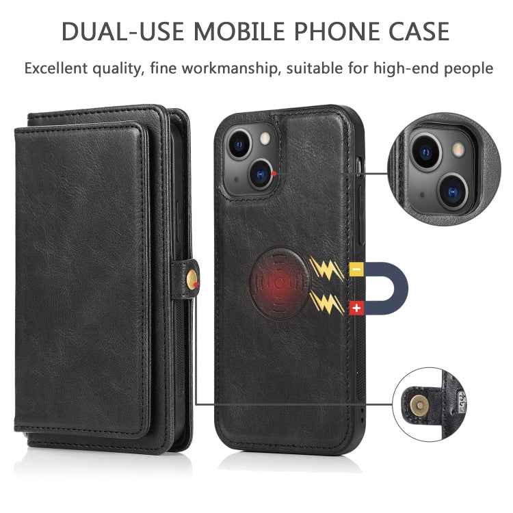 Strong Magnetic Detachable Horizontal Flip Leather Case with Card Slots & Wallet, For iPhone 13, For iPhone 13 Mini, For iPhone 13 Pro, For iPhone 13 Pro Max