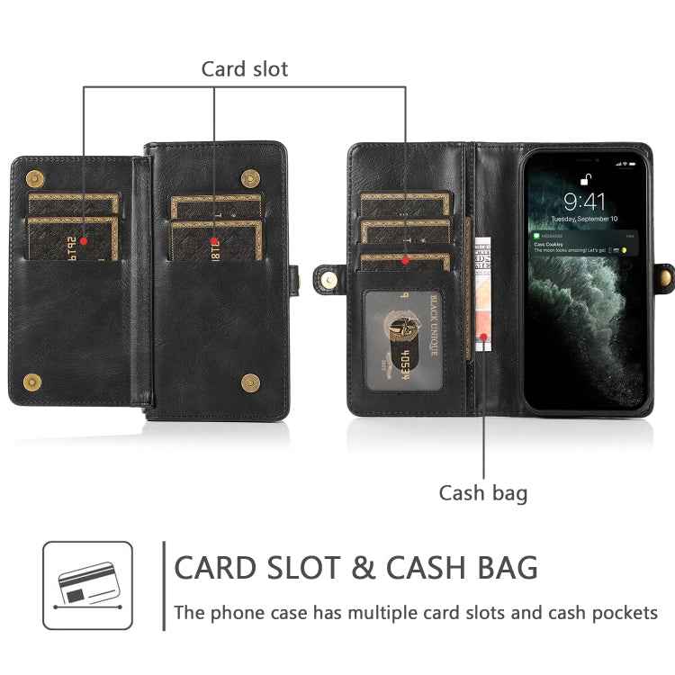 Strong Magnetic Detachable Horizontal Flip Leather Case with Card Slots & Wallet, For iPhone 13, For iPhone 13 Mini, For iPhone 13 Pro, For iPhone 13 Pro Max