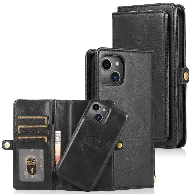 Strong Magnetic Detachable Horizontal Flip Leather Case with Card Slots & Wallet, For iPhone 13, For iPhone 13 Mini, For iPhone 13 Pro, For iPhone 13 Pro Max