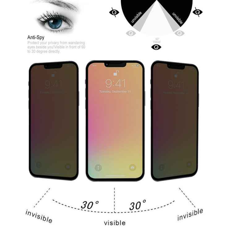 For iPhone 17e / 16e / 13 / 13 Pro Anti-peeping Plasma Oil Coated High Aluminum Wear-resistant Tempered Glass Film, For iPhone 13 mini (1 PC), For iPhone 17e / 16e / 14 / 13 / 13 Pro (1 PC), For iPhone 14 Plus / 13 Pro Max