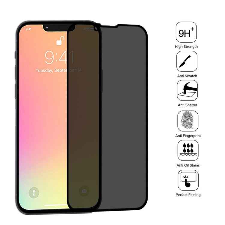 For iPhone 16e / 13 / 13 Pro 25pcs Anti-peeping Plasma Oil Coated High Aluminum Wear-resistant Tempered Glass Film, For iPhone 13 mini (25pcs), For iPhone 16e / 14 / 13 / 13 Pro (25pcs), For iPhone 14 Plus / 13 Pro Max