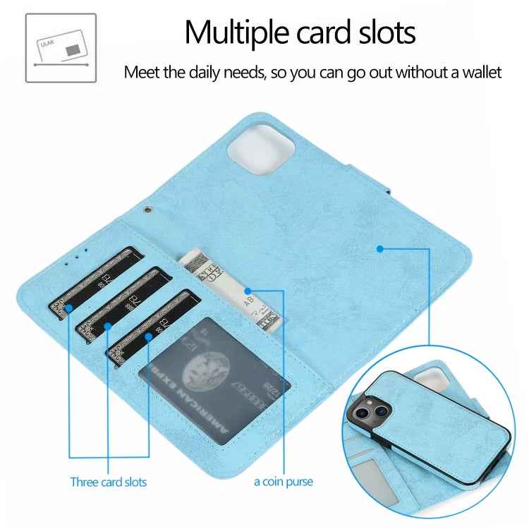 Retro 2 in 1 Detachable Horizontal Flip Leather Case with Card Slots & Wallet, For iPhone 13, For iPhone 13 Mini, For iPhone 13 Pro, For iPhone 13 Pro Max