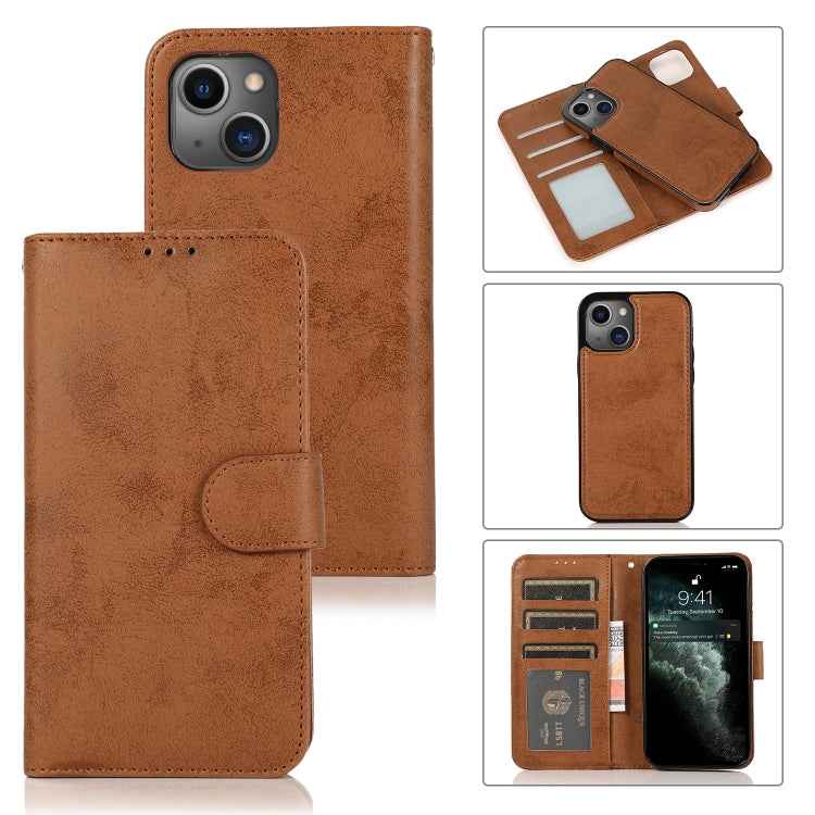 Retro 2 in 1 Detachable Horizontal Flip Leather Case with Card Slots & Wallet, For iPhone 13, For iPhone 13 Mini, For iPhone 13 Pro, For iPhone 13 Pro Max