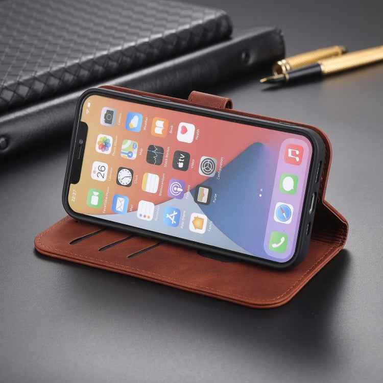 AZNS Skin Feel Calf Texture Horizontal Flip Leather Case with Card Slots & Holder & Wallet, For iPhone 13, For iPhone 13 Mini