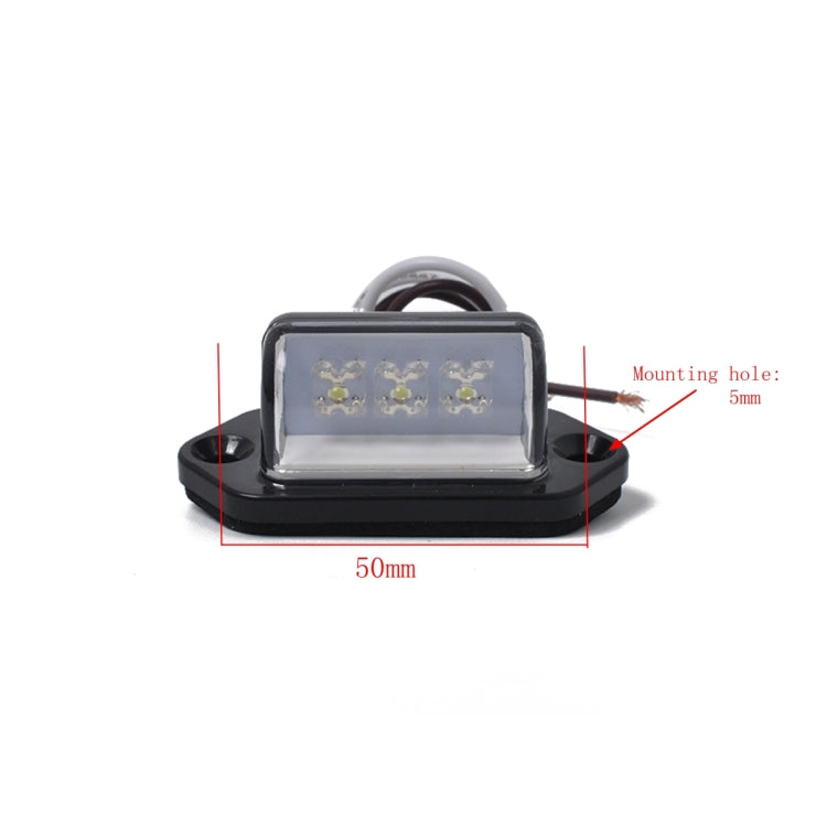 A5662 Truck Trailer Lorry 12V 3LEDs Number Licence Plate Light Rear Tail Lamp