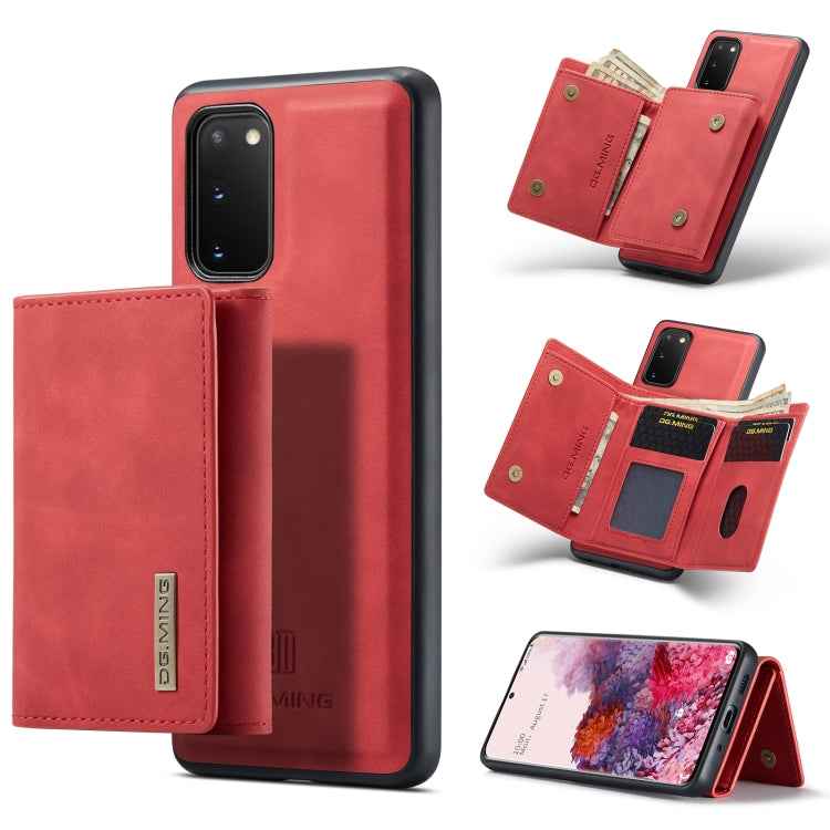 DG.MING M1 Series 3-Fold Multi Card Wallet Back Cover Shockproof Case with Holder Function, For Samsung Galaxy S20