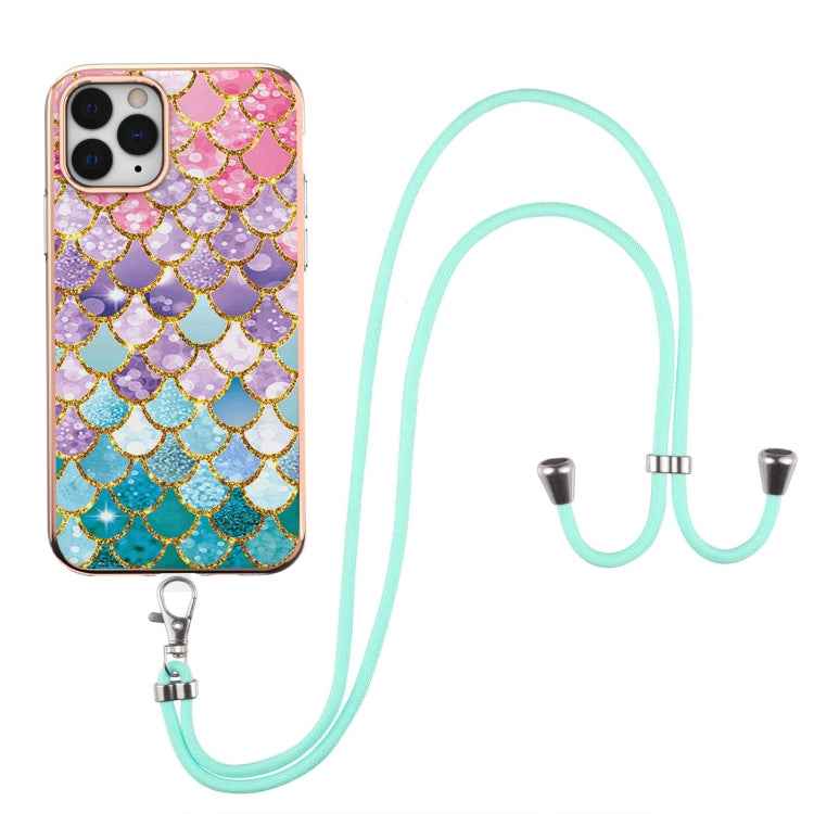 Electroplating Pattern IMD TPU Shockproof Case with Neck Lanyard, For iPhone 11 Pro, For iPhone 11 Pro Max, For iPhone XS / X, For iPhone XR, For iPhone XS Max, For iPhone SE 2022 / SE 2020 / 8 / 7, For iPhone 8 Plus / 7 Plus