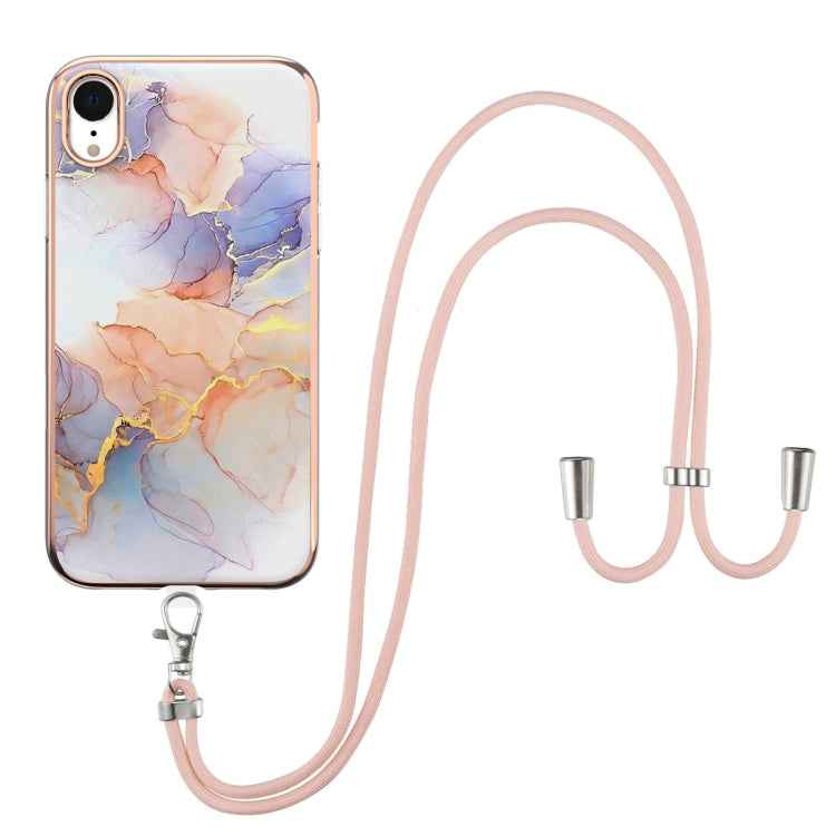 Electroplating Pattern IMD TPU Shockproof Case with Neck Lanyard, For iPhone 11 Pro, For iPhone 11 Pro Max, For iPhone XS / X, For iPhone XR, For iPhone XS Max, For iPhone SE 2022 / SE 2020 / 8 / 7, For iPhone 8 Plus / 7 Plus