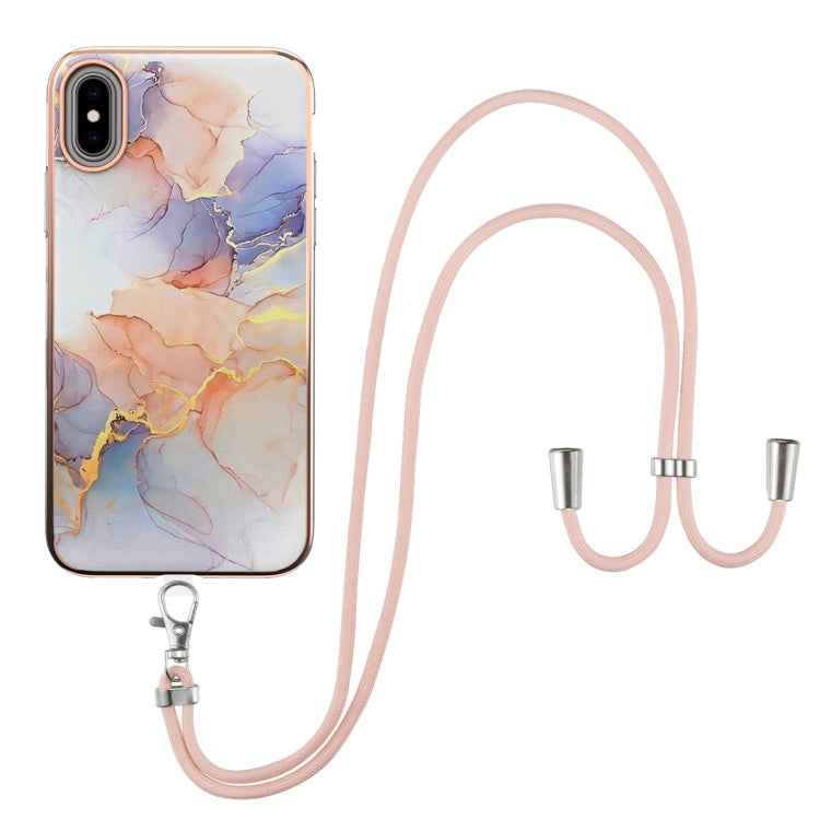 Electroplating Pattern IMD TPU Shockproof Case with Neck Lanyard, For iPhone 11 Pro, For iPhone 11 Pro Max, For iPhone XS / X, For iPhone XR, For iPhone XS Max, For iPhone SE 2022 / SE 2020 / 8 / 7, For iPhone 8 Plus / 7 Plus