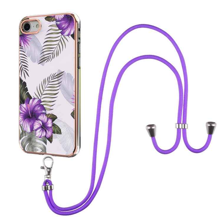 Electroplating Pattern IMD TPU Shockproof Case with Neck Lanyard, For iPhone 11 Pro, For iPhone 11 Pro Max, For iPhone XS / X, For iPhone XR, For iPhone XS Max, For iPhone SE 2022 / SE 2020 / 8 / 7, For iPhone 8 Plus / 7 Plus