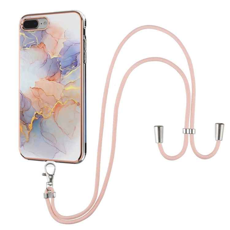 Electroplating Pattern IMD TPU Shockproof Case with Neck Lanyard, For iPhone 11 Pro, For iPhone 11 Pro Max, For iPhone XS / X, For iPhone XR, For iPhone XS Max, For iPhone SE 2022 / SE 2020 / 8 / 7, For iPhone 8 Plus / 7 Plus