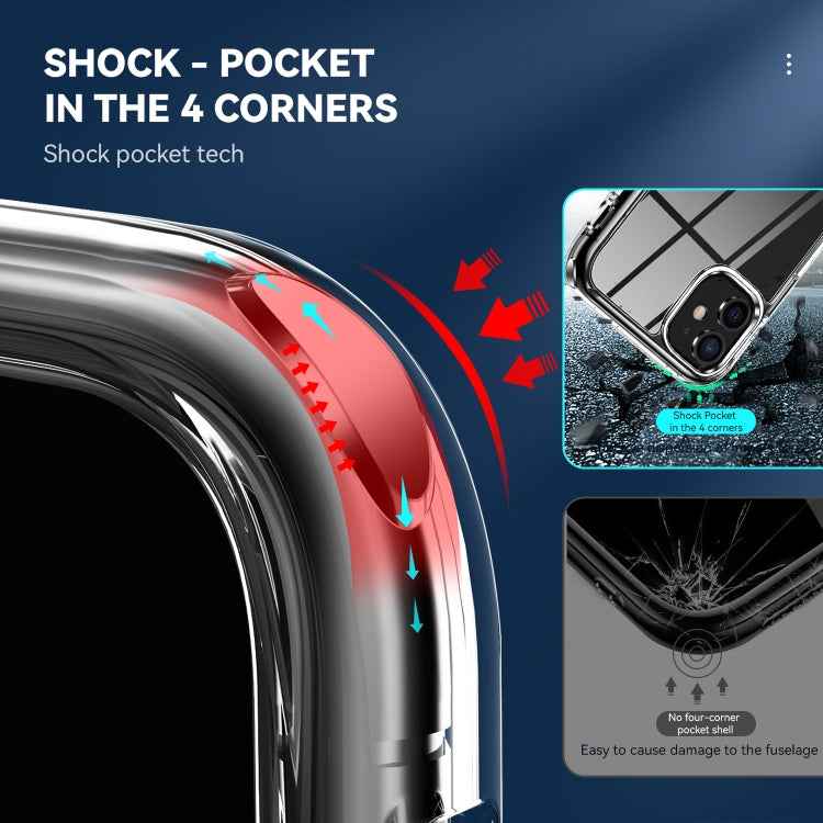TPU + PC Transparent Shockproof Protective Case, For iPhone 11, For iPhone 11 Pro, For iPhone 11 Pro Max, For iPhone 12 Pro Max, For iPhone 12 Pro, For iPhone 12