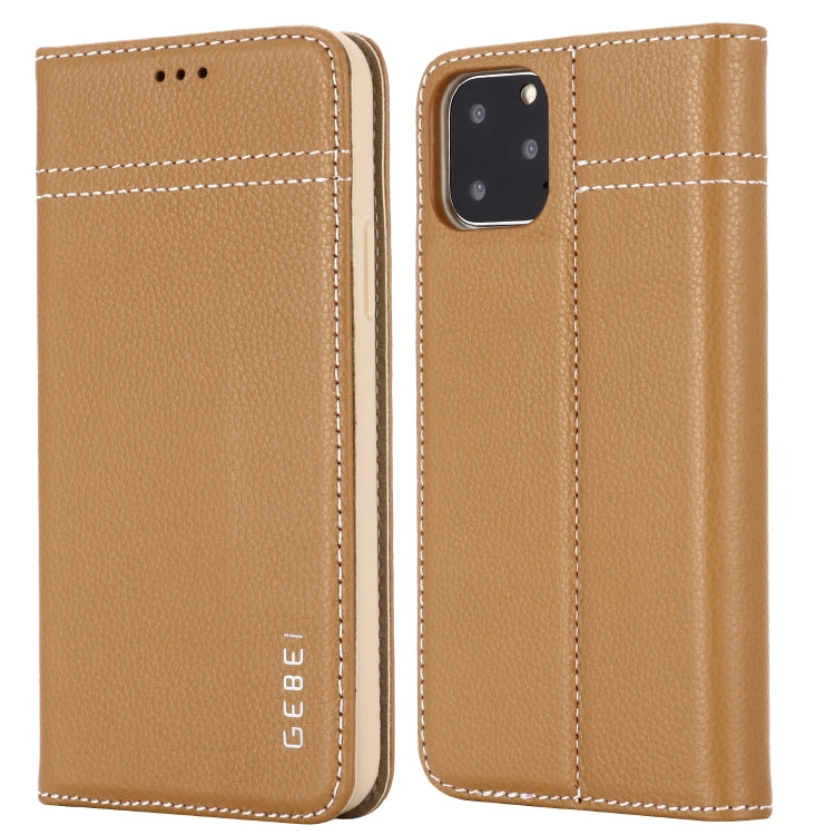 GEBEI Top-grain Leather Horizontal Flip Protective Case with Holder & Card Slots, For iPhone 11, For iPhone 11 Pro, For iPhone 11 Pro Max, For iPhone XS / X, For iPhone XR, For iPhone XS Max, For Galaxy Note 10, For Galaxy Note 10+