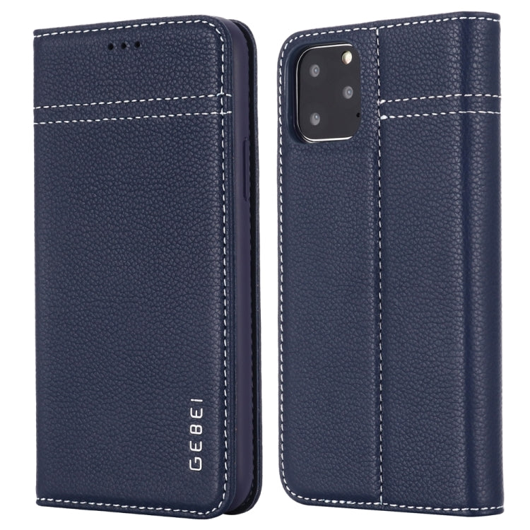 GEBEI Top-grain Leather Horizontal Flip Protective Case with Holder & Card Slots, For iPhone 11, For iPhone 11 Pro, For iPhone 11 Pro Max, For iPhone XS / X, For iPhone XR, For iPhone XS Max, For Galaxy Note 10, For Galaxy Note 10+