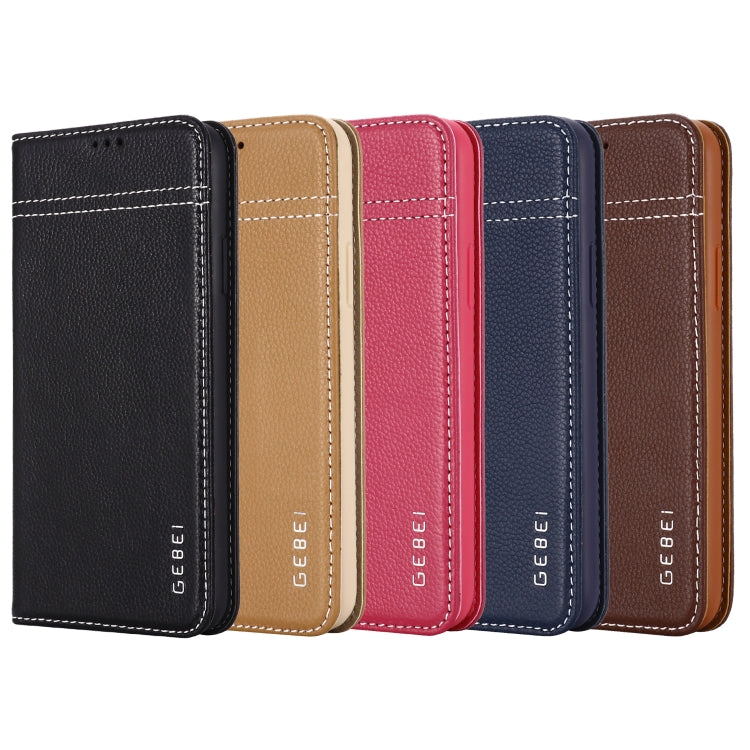 GEBEI Top-grain Leather Horizontal Flip Protective Case with Holder & Card Slots, For iPhone 11, For iPhone 11 Pro, For iPhone 11 Pro Max, For iPhone XS / X, For iPhone XR, For iPhone XS Max, For Galaxy Note 10, For Galaxy Note 10+