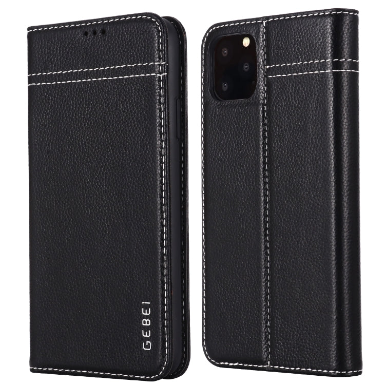 GEBEI Top-grain Leather Horizontal Flip Protective Case with Holder & Card Slots, For iPhone 11, For iPhone 11 Pro, For iPhone 11 Pro Max, For iPhone XS / X, For iPhone XR, For iPhone XS Max, For Galaxy Note 10, For Galaxy Note 10+