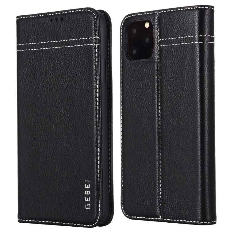 GEBEI Top-grain Leather Horizontal Flip Protective Case with Holder & Card Slots