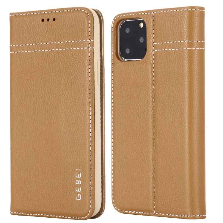 GEBEI Top-grain Leather Horizontal Flip Protective Case with Holder & Card Slots