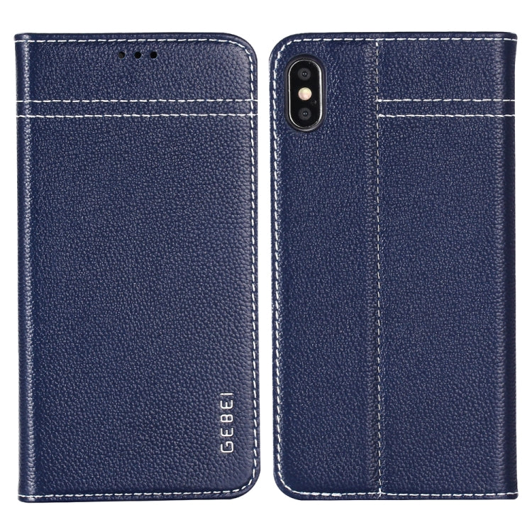 GEBEI Top-grain Leather Horizontal Flip Protective Case with Holder & Card Slots, For iPhone 11, For iPhone 11 Pro, For iPhone 11 Pro Max, For iPhone XS / X, For iPhone XR, For iPhone XS Max, For Galaxy Note 10, For Galaxy Note 10+