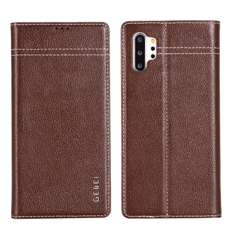 GEBEI Top-grain Leather Horizontal Flip Protective Case with Holder & Card Slots, For iPhone 11, For iPhone 11 Pro, For iPhone 11 Pro Max, For iPhone XS / X, For iPhone XR, For iPhone XS Max, For Galaxy Note 10, For Galaxy Note 10+