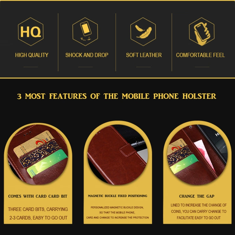 idewei Crazy Horse Texture Horizontal Flip Leather Case with Holder & Card Slots & Wallet, For iPhone 13 mini, For iPhone 13, For iPhone 13 Pro, For iPhone 13 Pro Max