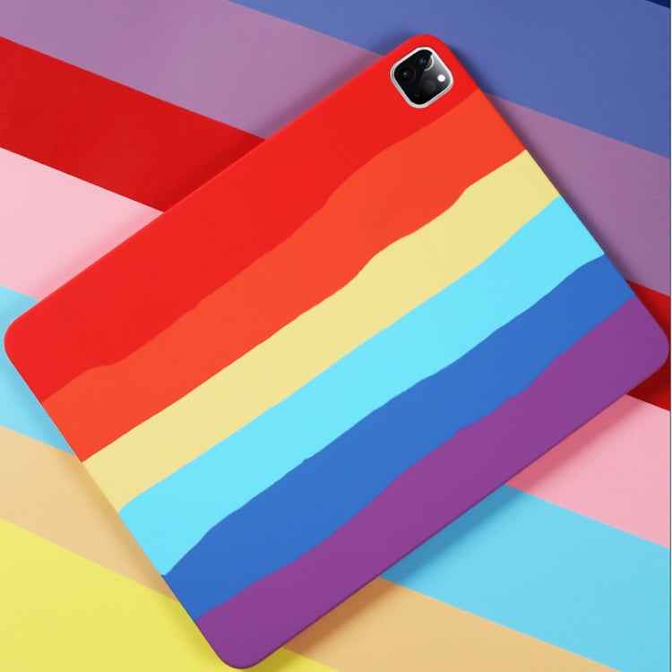 Rainbow Liquid Silicone + PC Shockproof Protective Case, For iPad Pro 12.9 inch 2020