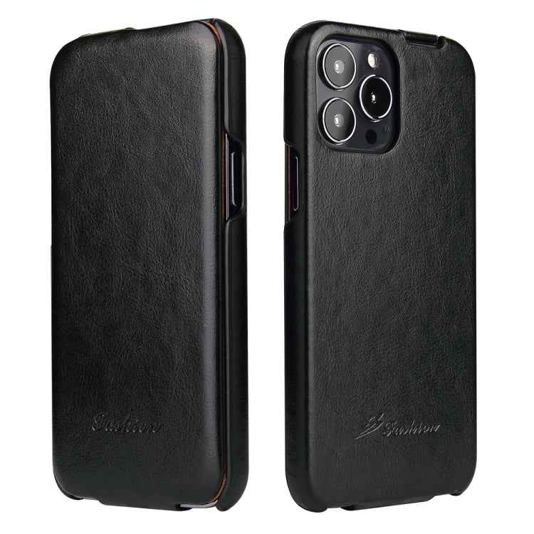 Fierre Shann Retro Oil Wax Texture Vertical Flip PU Leather Case, For iPhone 13 Pro Max, For iPhone 13 Pro, For iPhone 13, For iPhone 13 mini