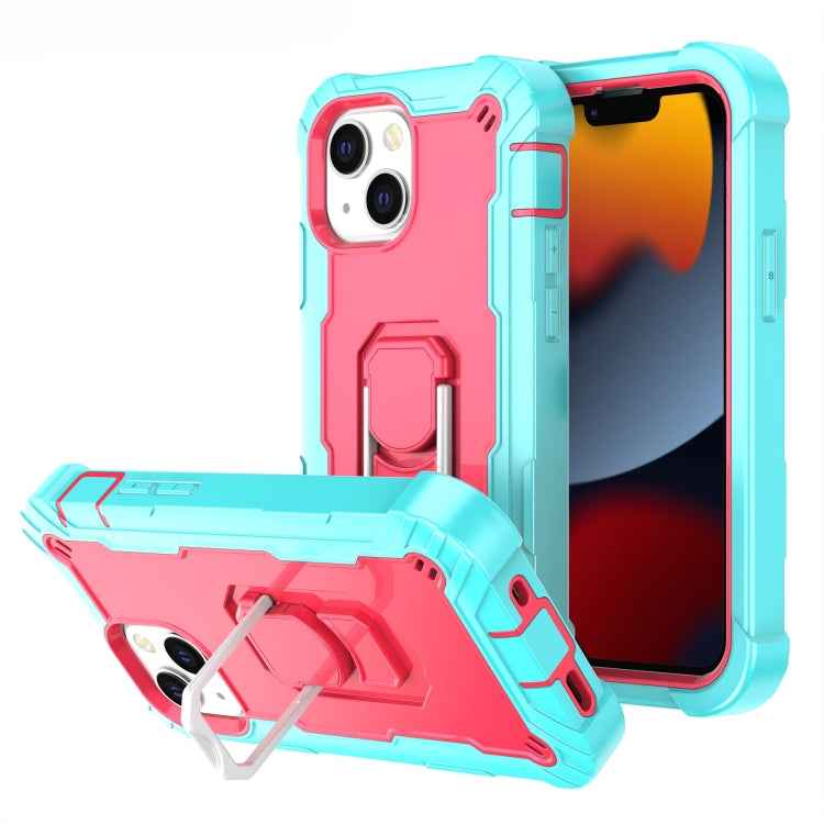 PC + Rubber 3-layers Shockproof Protective Case with Rotating Holder, For iPhone 13 mini, For iPhone 13, For iPhone 13 Pro, For iPhone 13 Pro Max