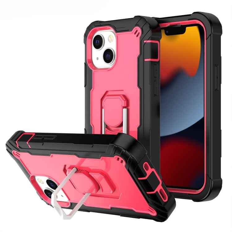 PC + Rubber 3-layers Shockproof Protective Case with Rotating Holder, For iPhone 13 mini, For iPhone 13, For iPhone 13 Pro, For iPhone 13 Pro Max